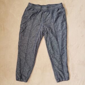 Old Navy Blue Chambray High Waisted Straight Taper Linen Blend Pants